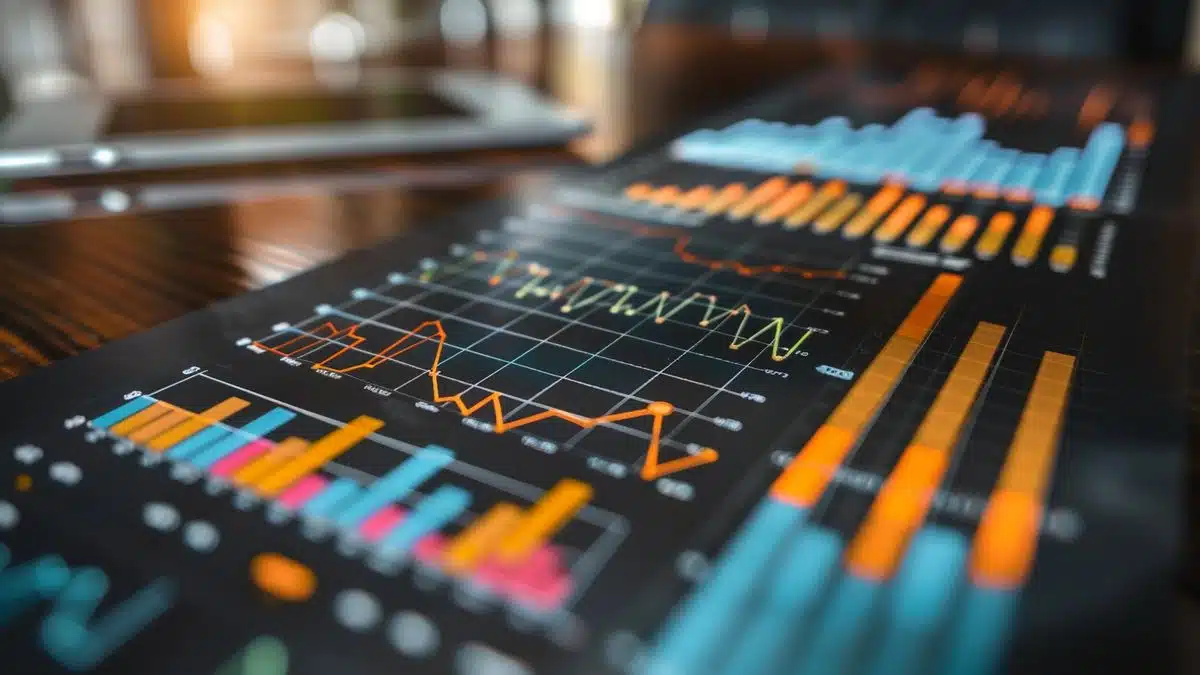 Charts and graphs showing market competition analysis.