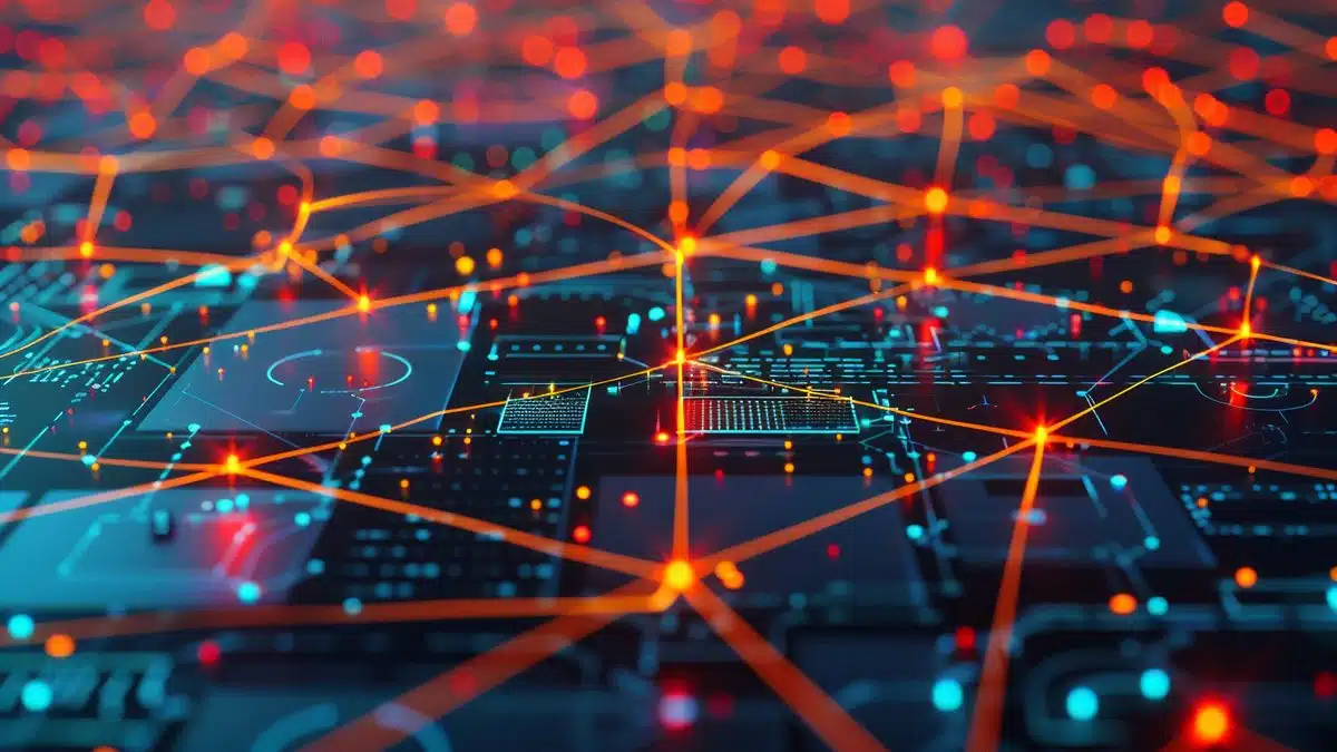 **Illustration of a network with multiple interconnected database shards.**